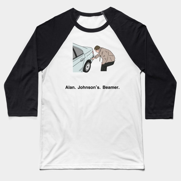 Peep Show Alan Johnson Beamer Baseball T-Shirt by tommytyrer